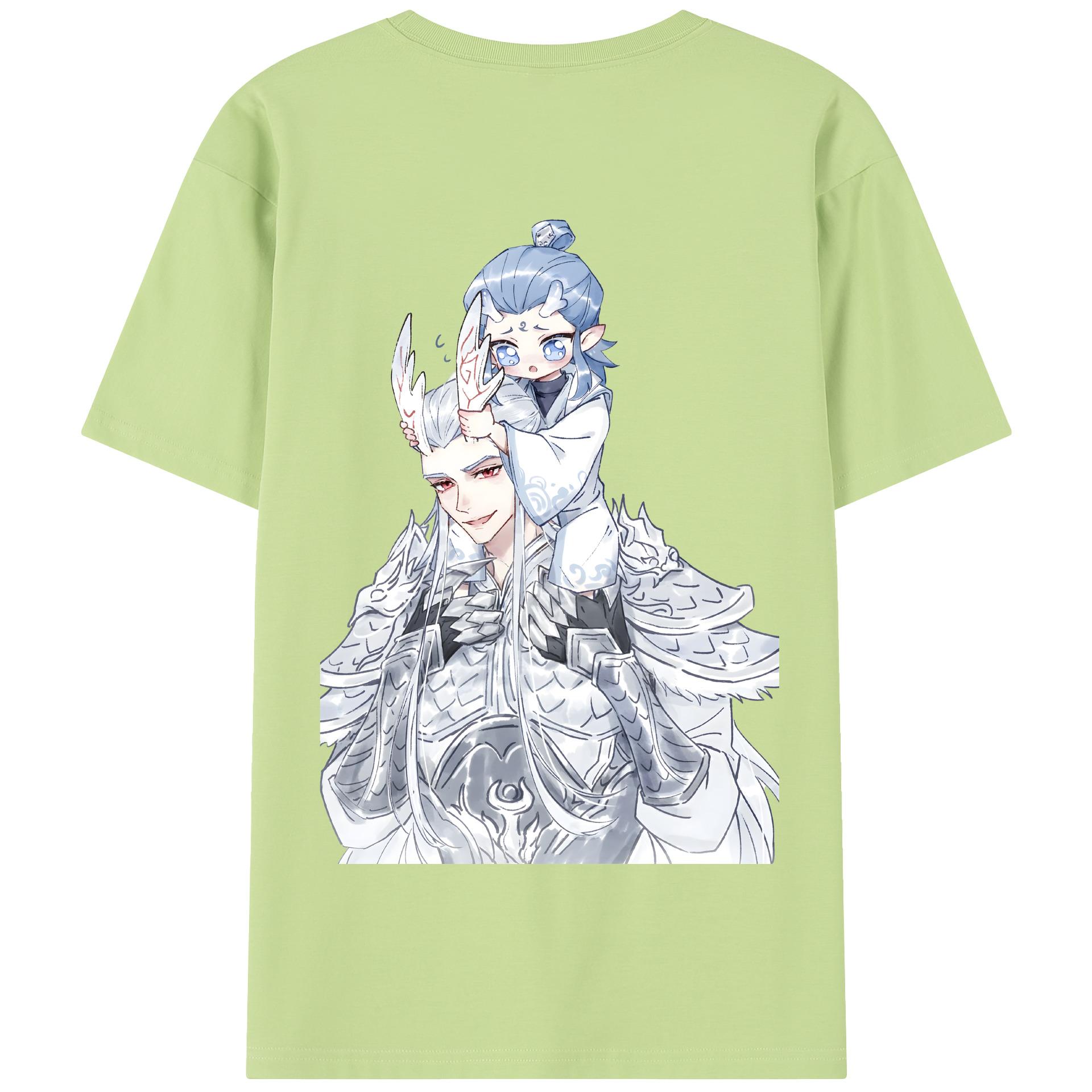 （画像用） Ne Zha 2 ナタ 魔童の大暴れ 綿100％半袖Tシャツ（背面プリント）
